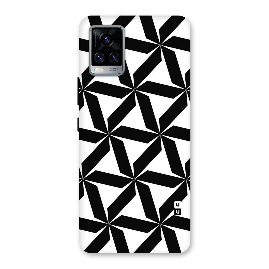 Black White Fan Design Back Case for Vivo V20 Pro