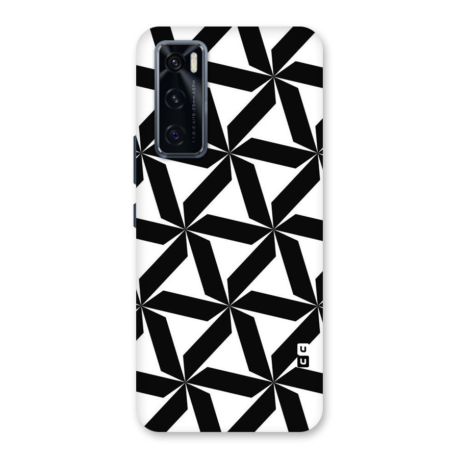 Black White Fan Design Back Case for Vivo V20 SE