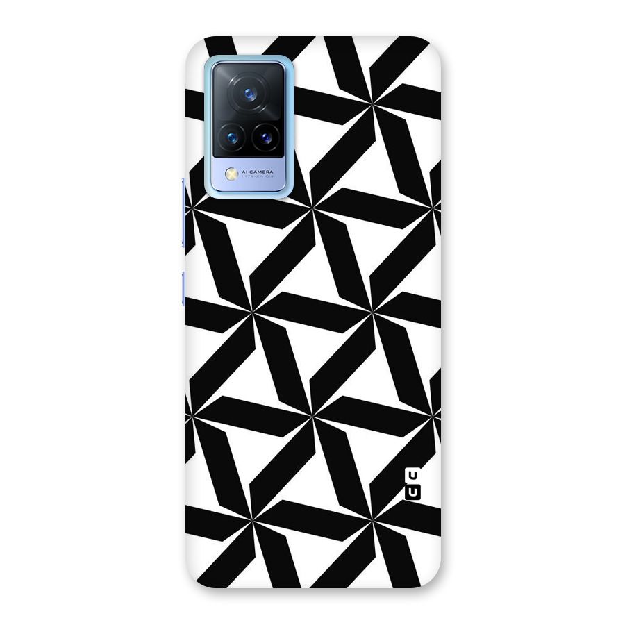 Black White Fan Design Back Case for Vivo V21 5G