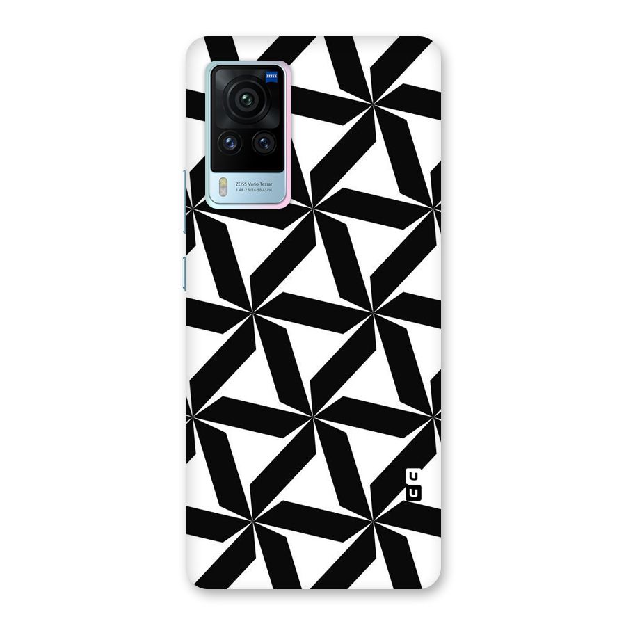 Black White Fan Design Back Case for Vivo X60 Pro