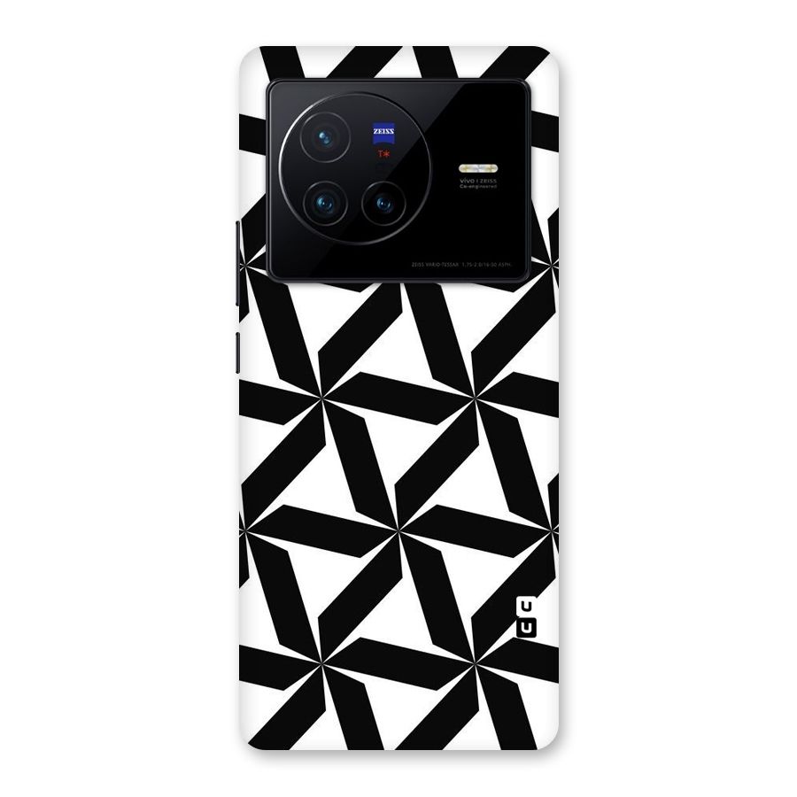Black White Fan Design Back Case for Vivo X80