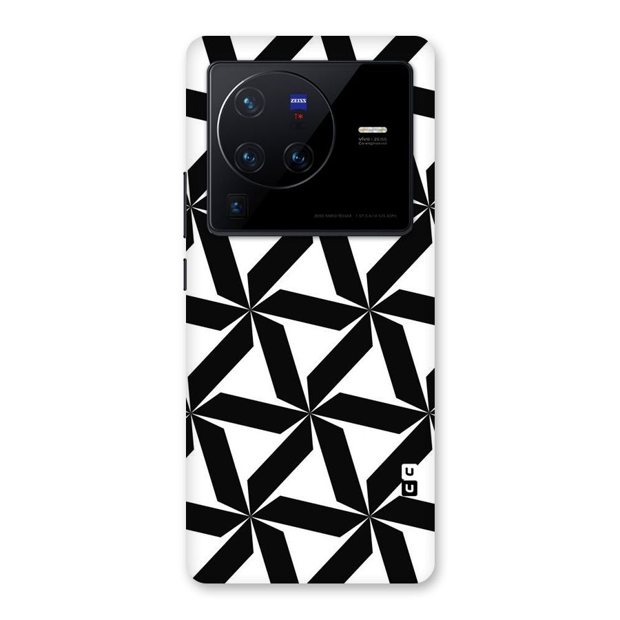 Black White Fan Design Back Case for Vivo X80 Pro