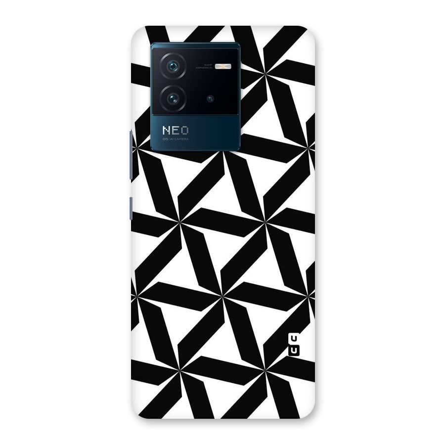 Black White Fan Design Back Case for Vivo iQOO Neo 6 5G