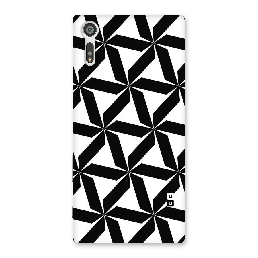 Black White Fan Design Back Case for Xperia XZ