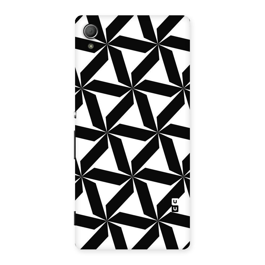 Black White Fan Design Back Case for Xperia Z3 Plus