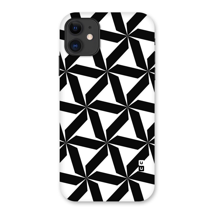 Black White Fan Design Back Case for iPhone 11