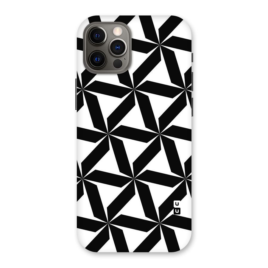Black White Fan Design Back Case for iPhone 12 Pro