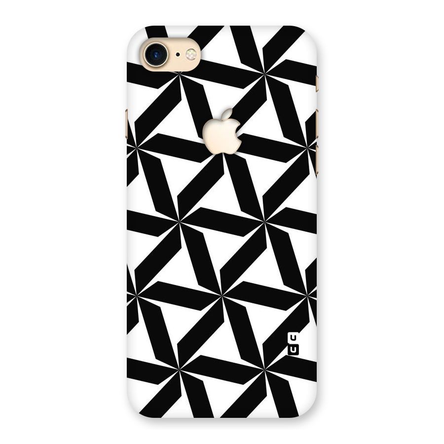 Black White Fan Design Back Case for iPhone 7 Apple Cut