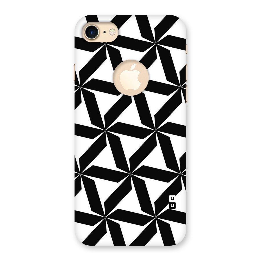 Black White Fan Design Back Case for iPhone 7 Logo Cut