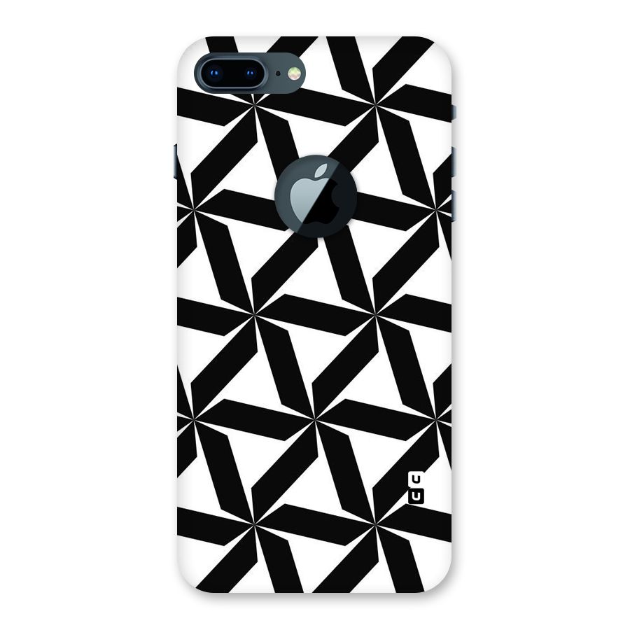 Black White Fan Design Back Case for iPhone 7 Plus Logo Cut