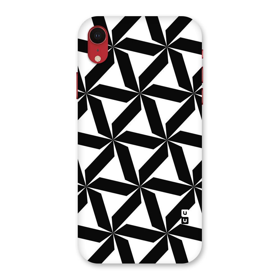 Black White Fan Design Back Case for iPhone XR