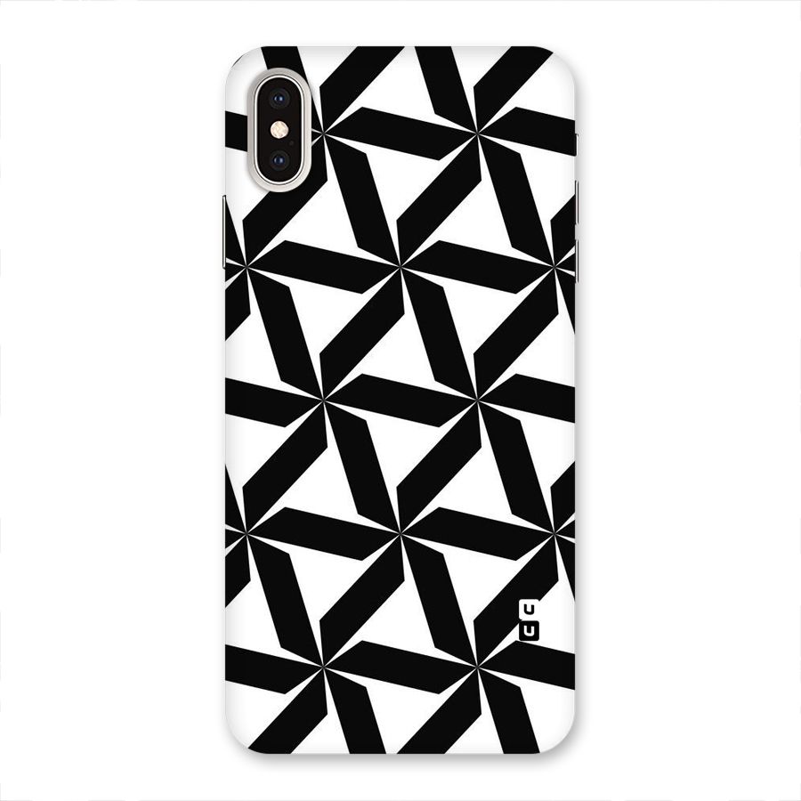 Black White Fan Design Back Case for iPhone XS Max