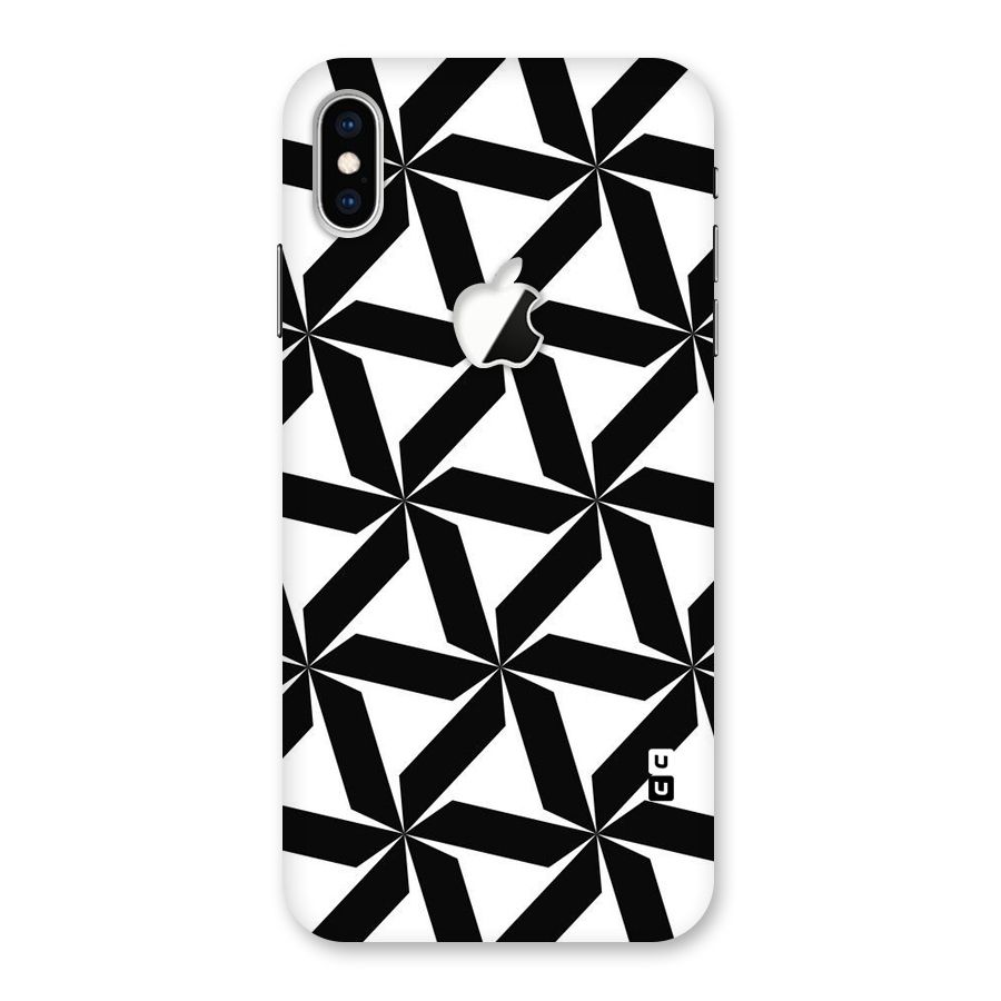 Black White Fan Design Back Case for iPhone XS Max Apple Cut