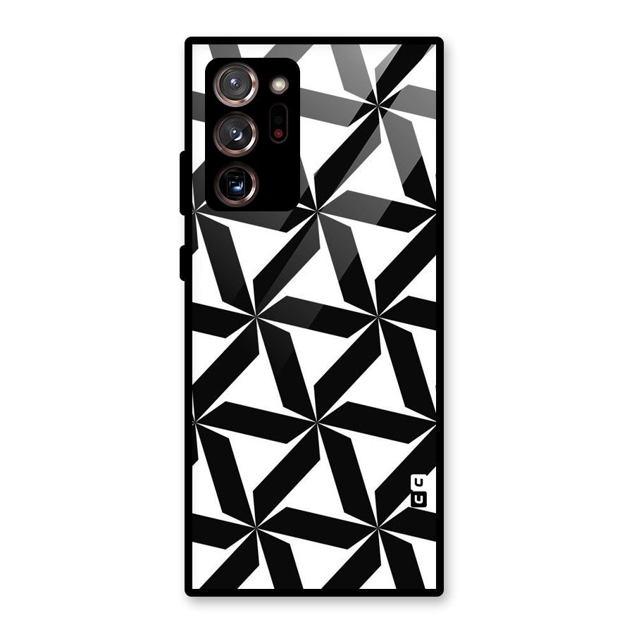 Black White Fan Design Glass Back Case for Galaxy Note 20 Ultra 5G