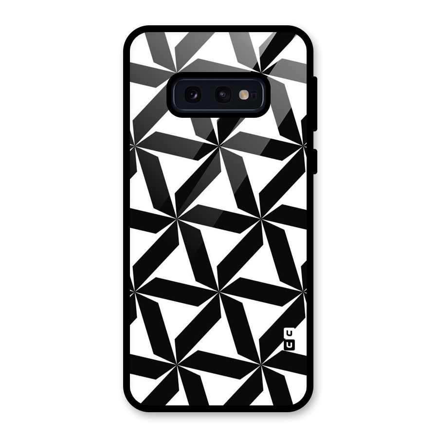 Black White Fan Design Glass Back Case for Galaxy S10e