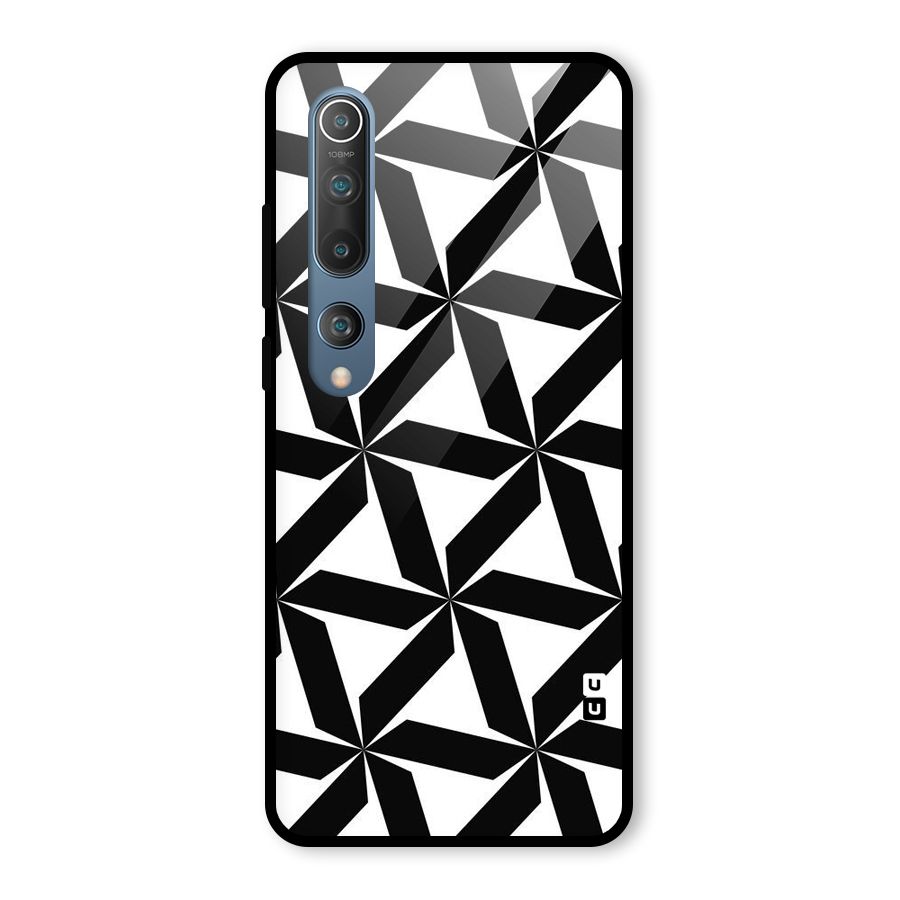 Black White Fan Design Glass Back Case for Mi 10