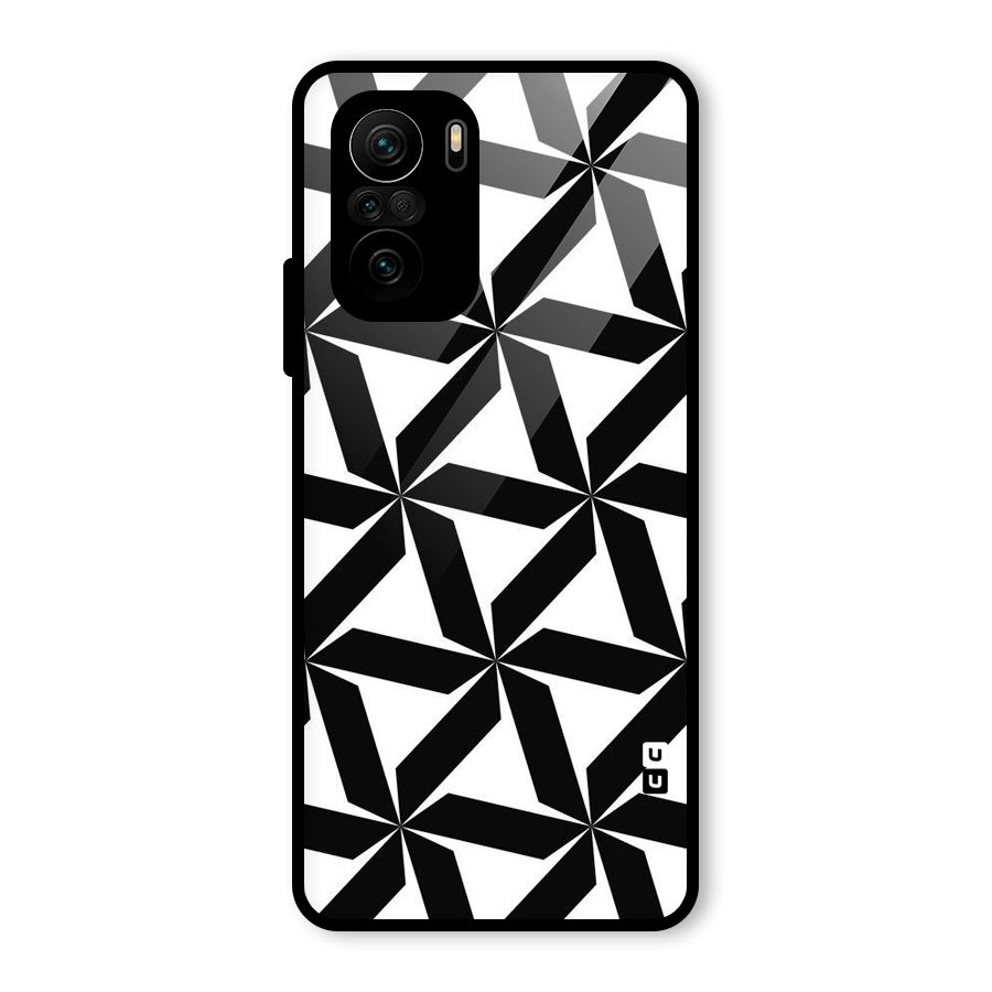Black White Fan Design Glass Back Case for Mi 11x
