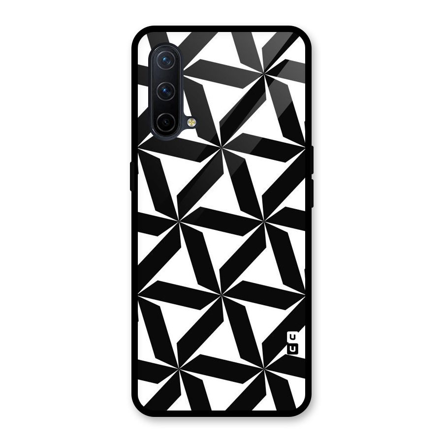Black White Fan Design Glass Back Case for OnePlus Nord CE 5G