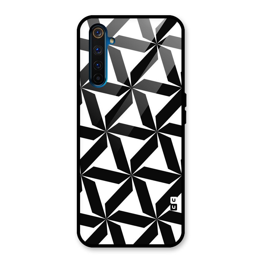 Black White Fan Design Glass Back Case for Realme 6 Pro