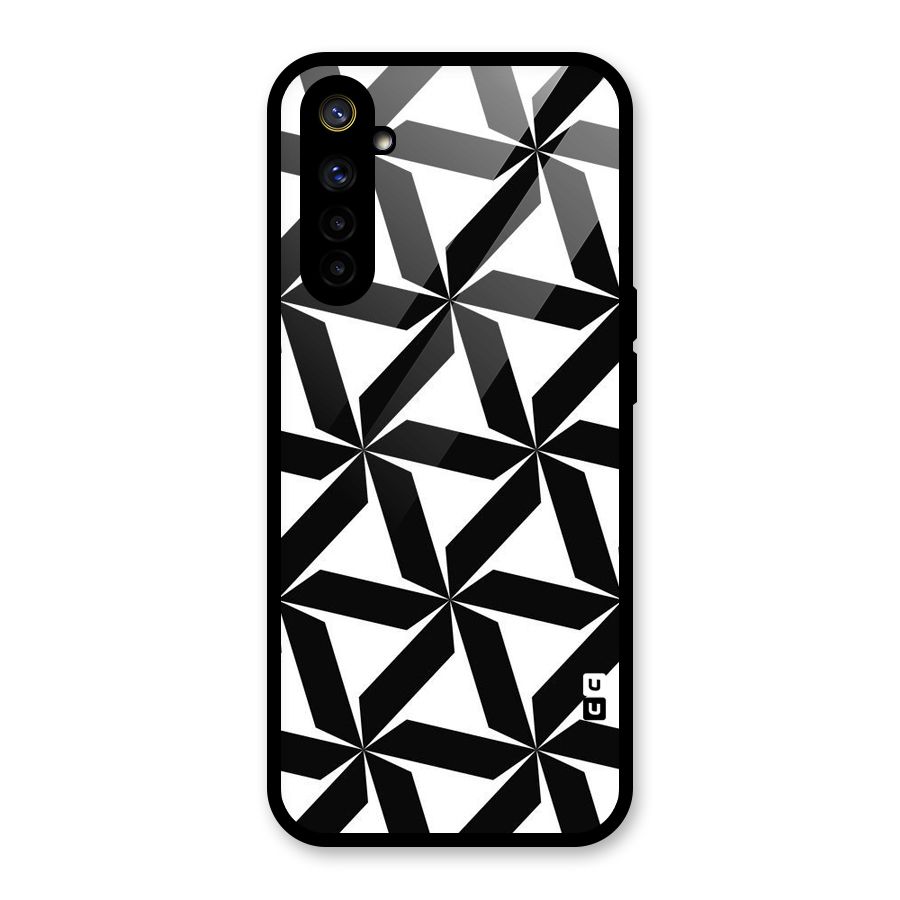 Black White Fan Design Glass Back Case for Realme 6i