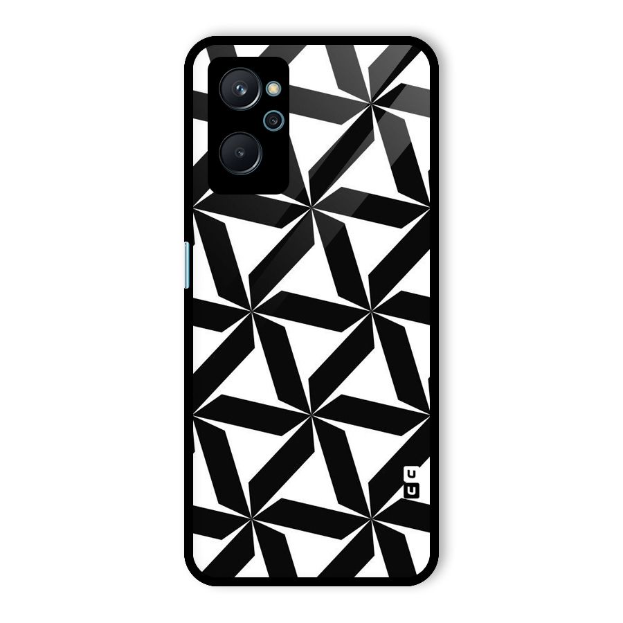 Black White Fan Design Glass Back Case for Realme 9i