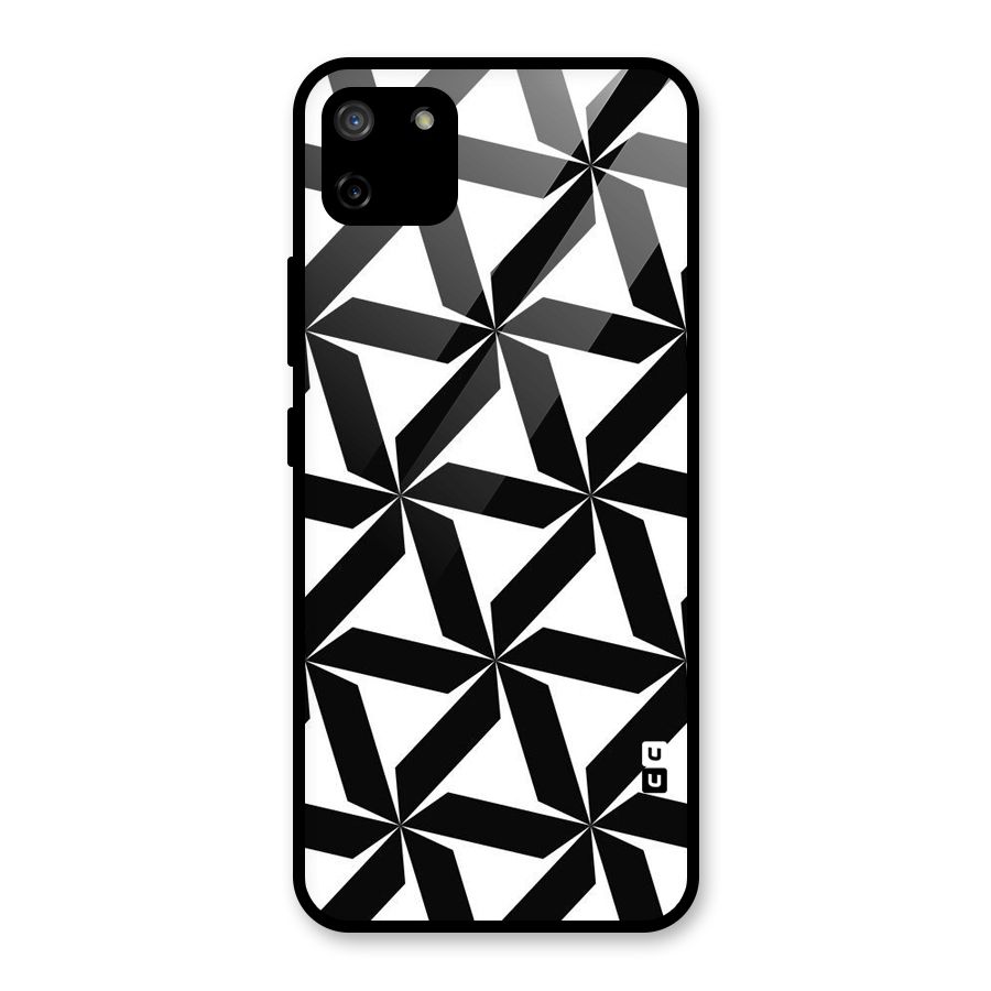 Black White Fan Design Glass Back Case for Realme C11