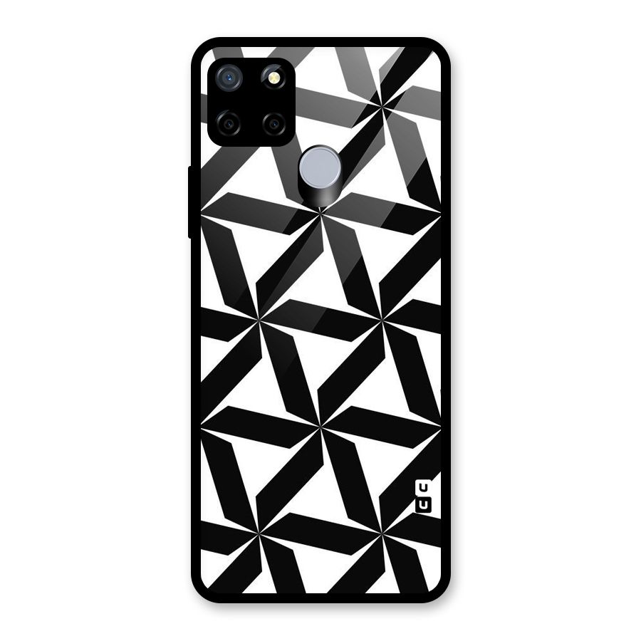 Black White Fan Design Glass Back Case for Realme C12