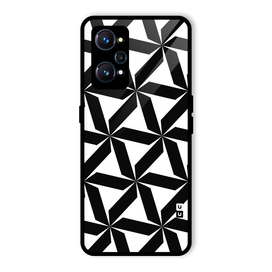 Black White Fan Design Glass Back Case for Realme GT 2