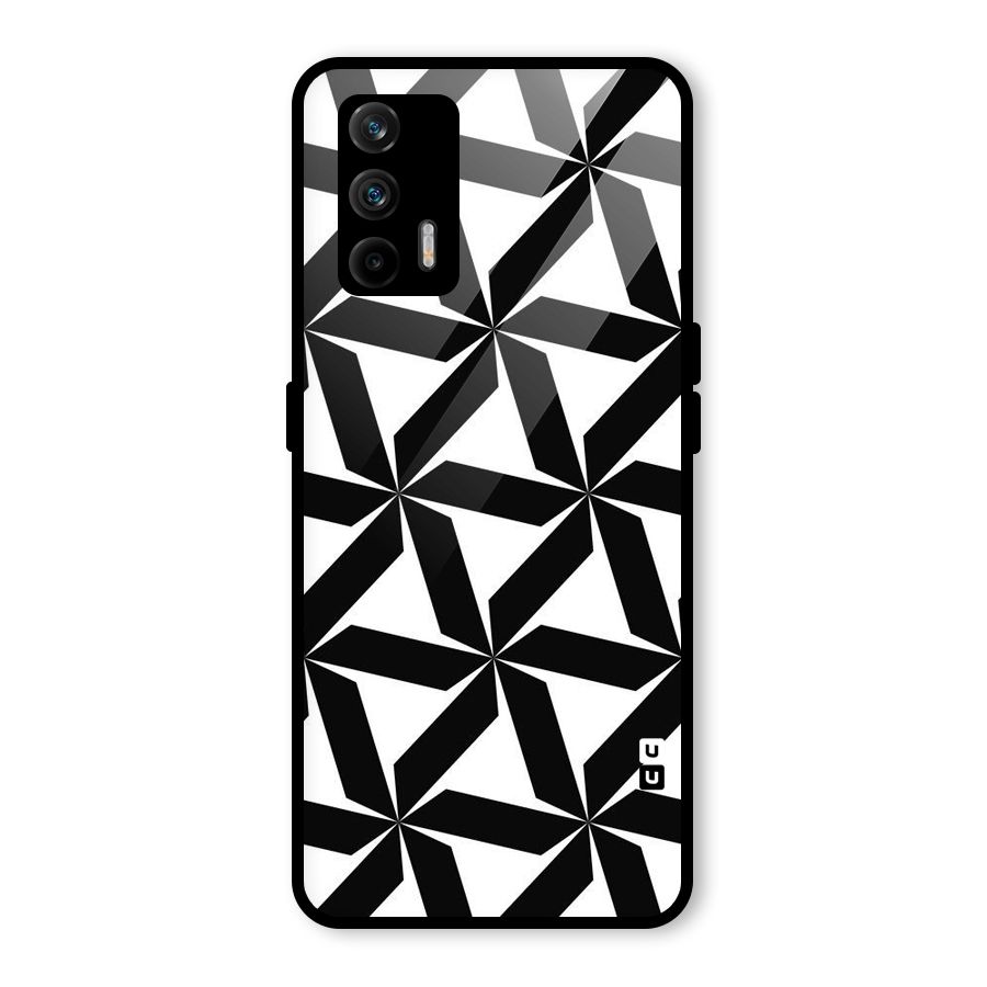 Black White Fan Design Glass Back Case for Realme GT 5G