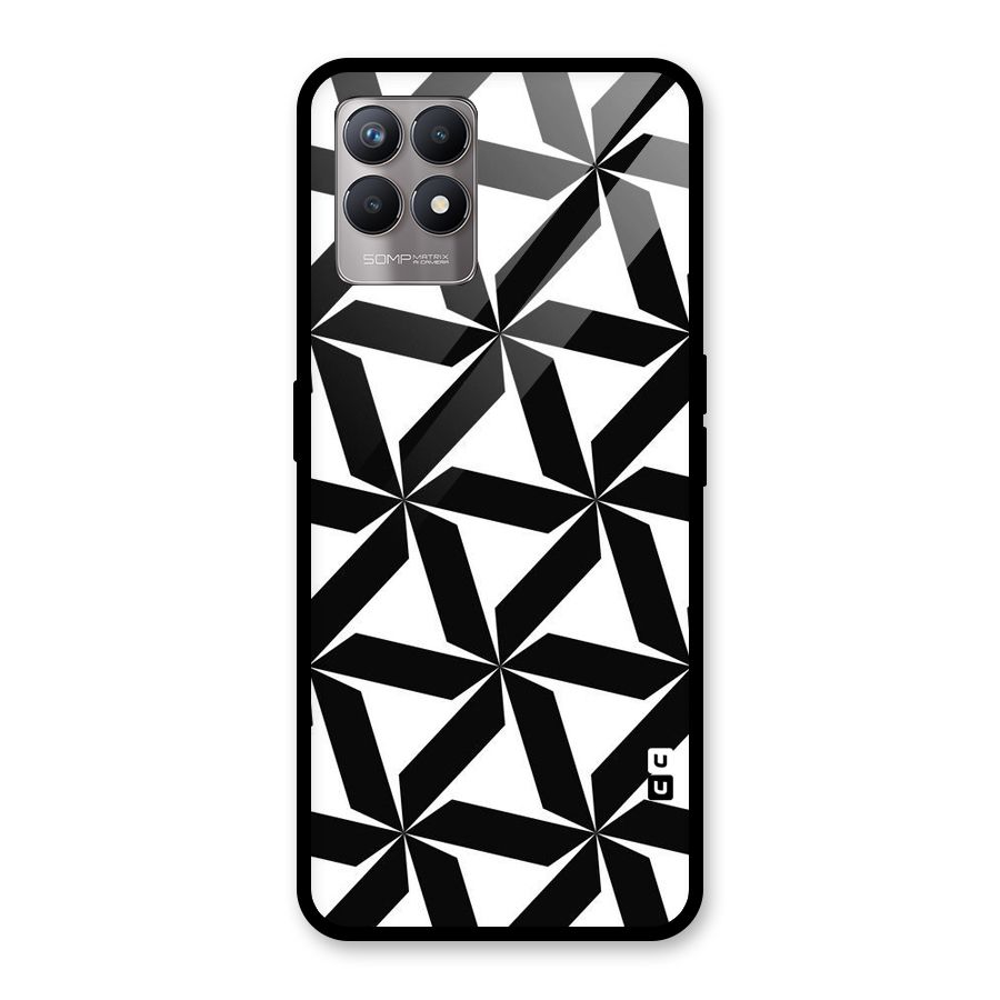 Black White Fan Design Glass Back Case for Realme Narzo 50