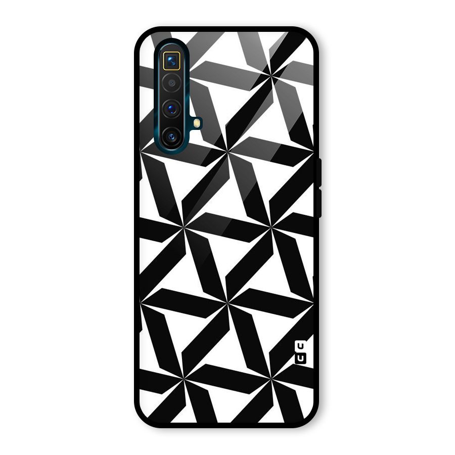 Black White Fan Design Glass Back Case for Realme X3