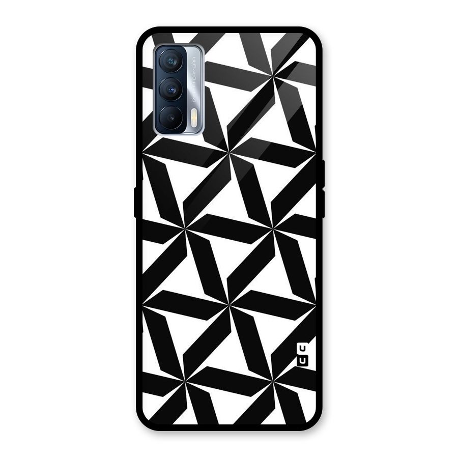 Black White Fan Design Glass Back Case for Realme X7