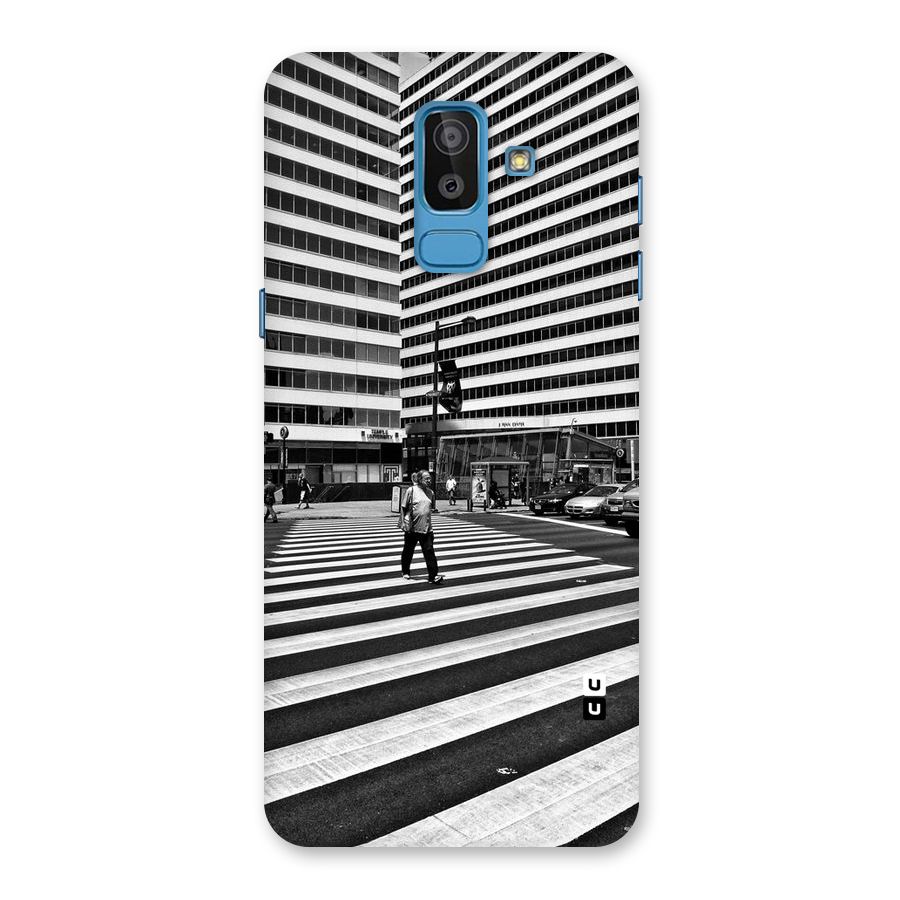 Black White Perspective Back Case for Galaxy J8