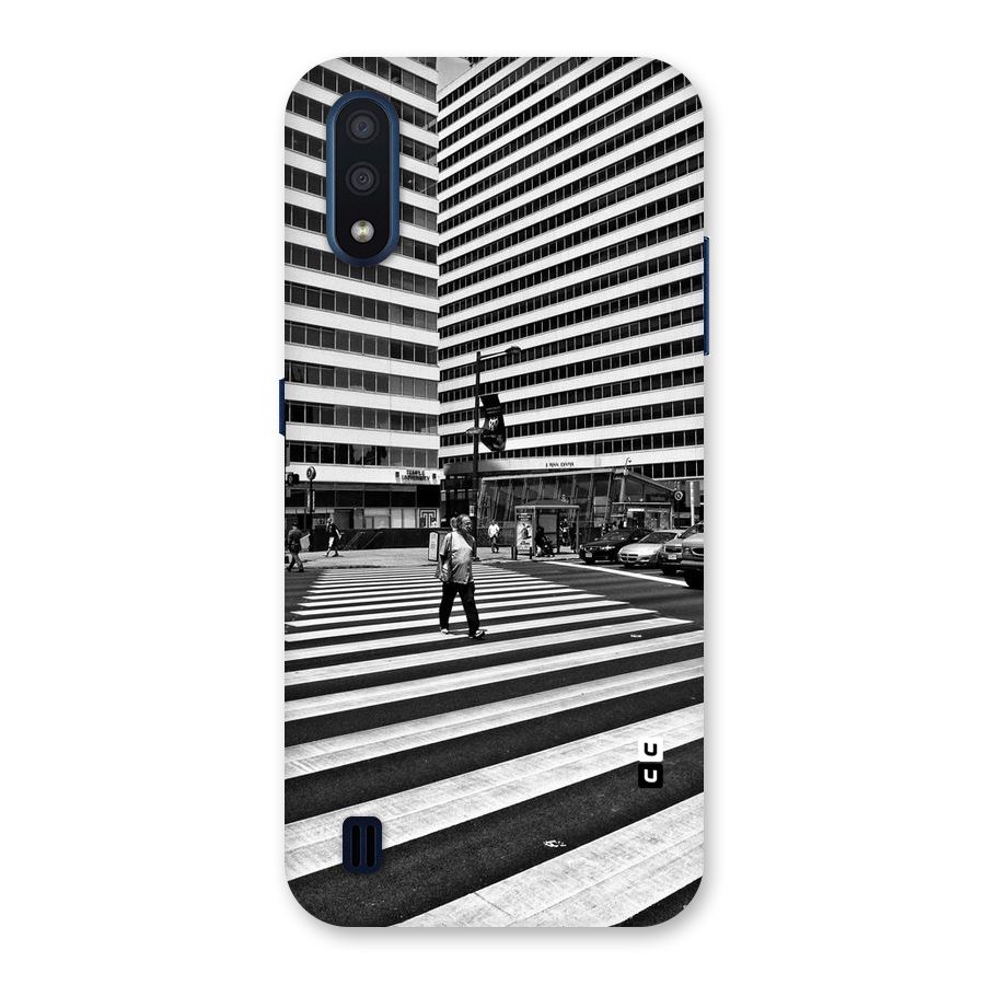 Black White Perspective Back Case for Galaxy M01