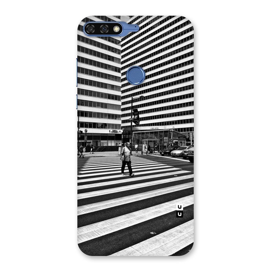 Black White Perspective Back Case for Honor 7C