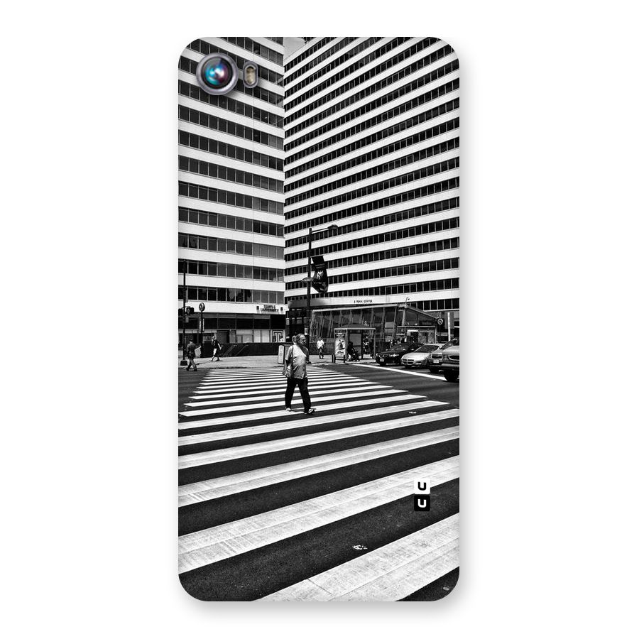 Black White Perspective Back Case for Micromax Canvas Fire 4 A107