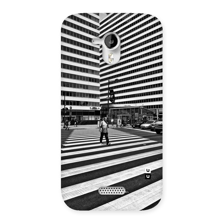 Black White Perspective Back Case for Micromax Canvas HD A116