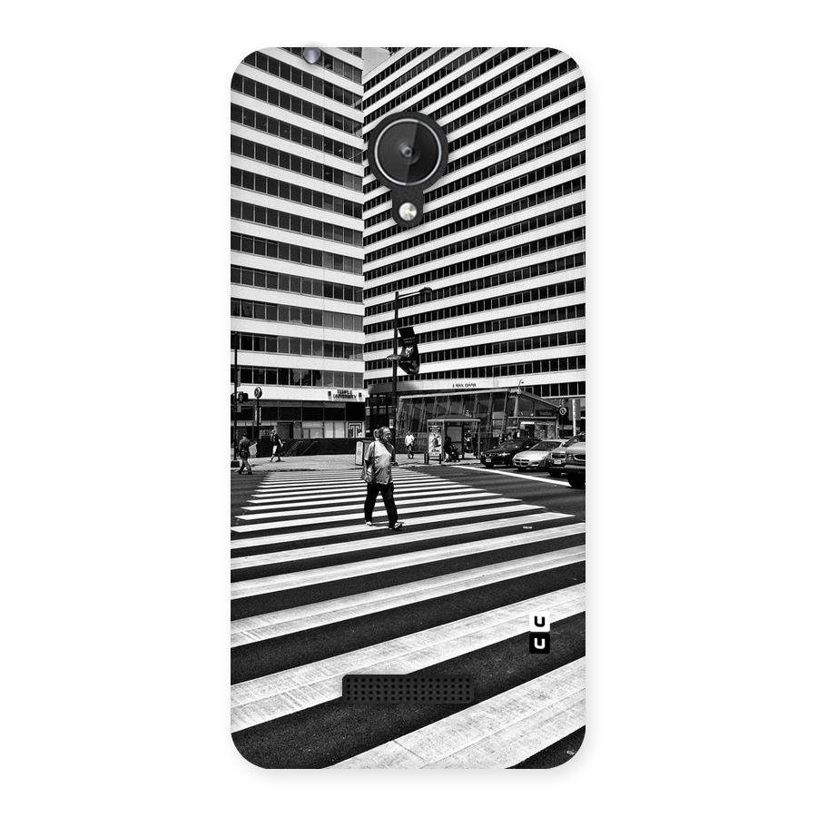Black White Perspective Back Case for Micromax Canvas Spark Q380