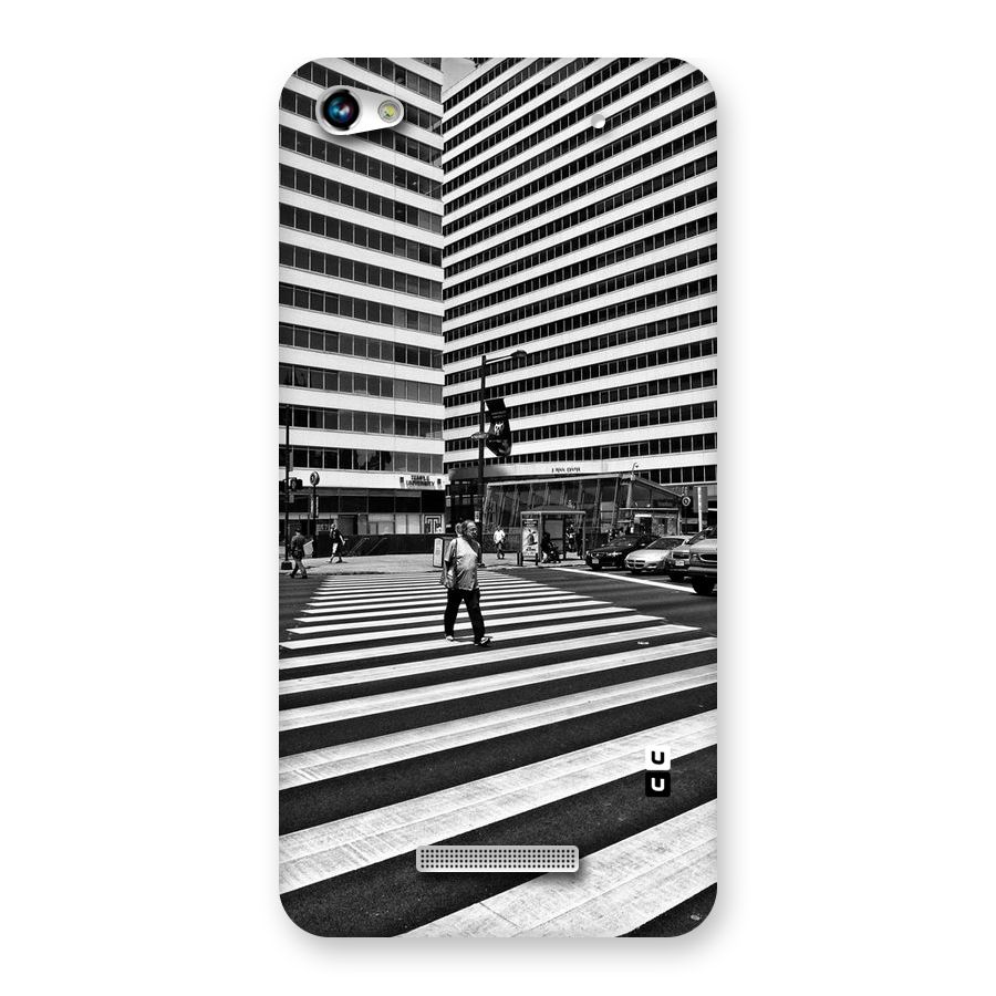 Black White Perspective Back Case for Micromax Hue 2