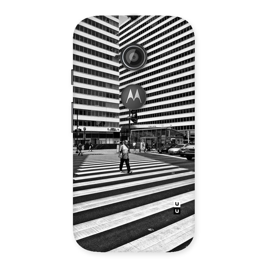 Black White Perspective Back Case for Moto E 2nd Gen