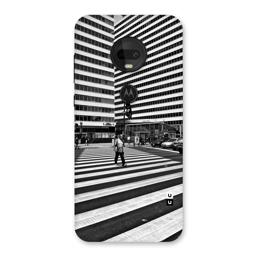 Black White Perspective Back Case for Moto G7