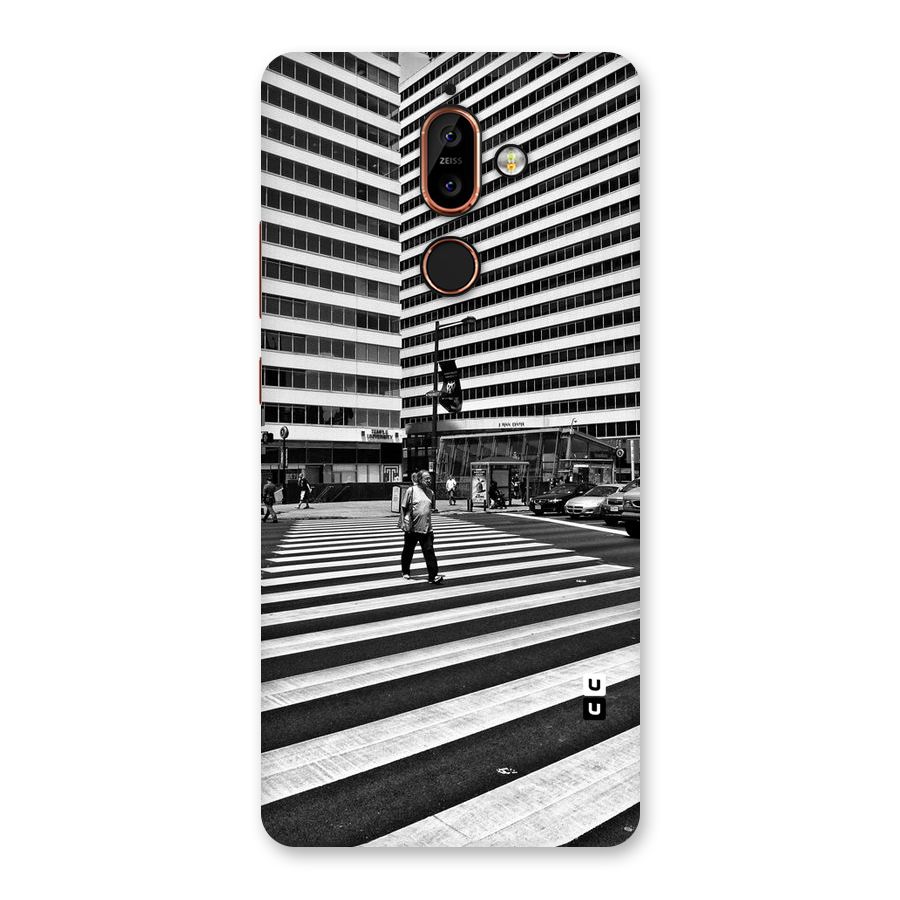 Black White Perspective Back Case for Nokia 7 Plus