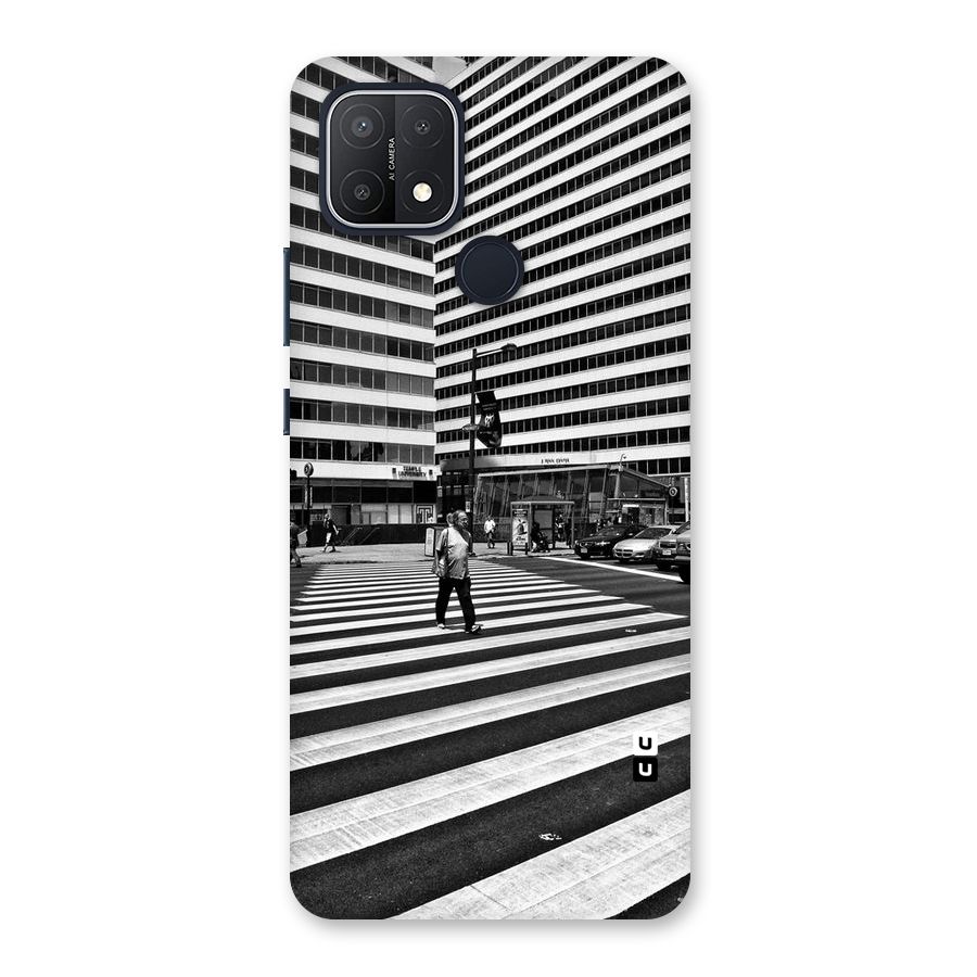 Black White Perspective Back Case for Oppo A15