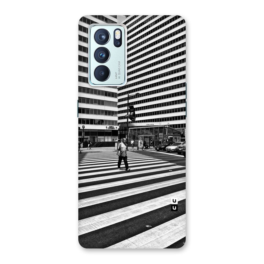 Black White Perspective Back Case for Oppo Reno6 Pro 5G