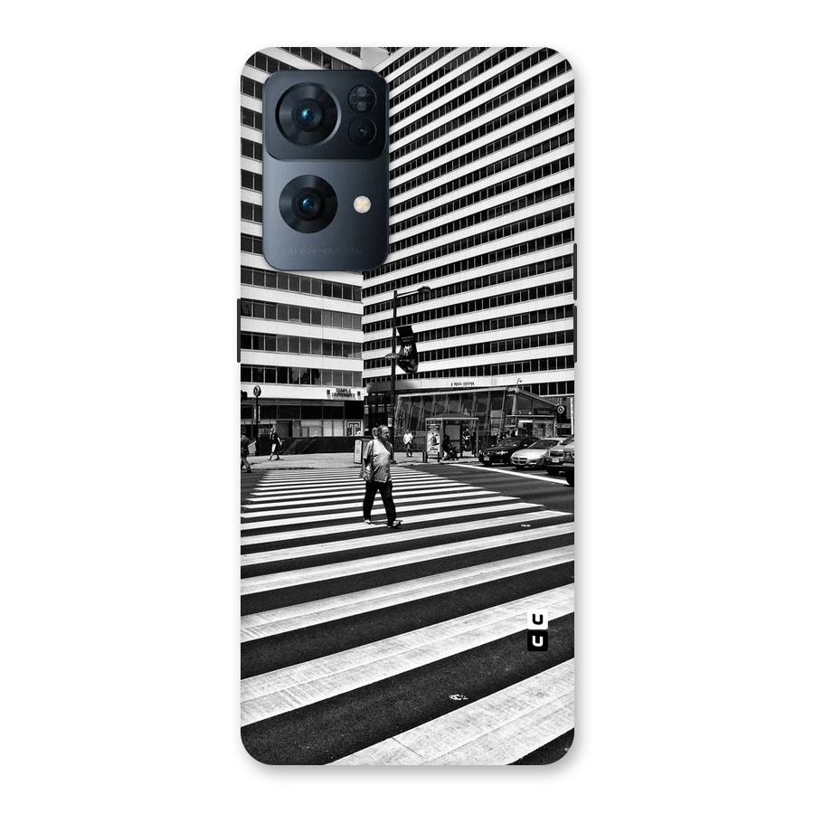 Black White Perspective Back Case for Oppo Reno7 Pro 5G