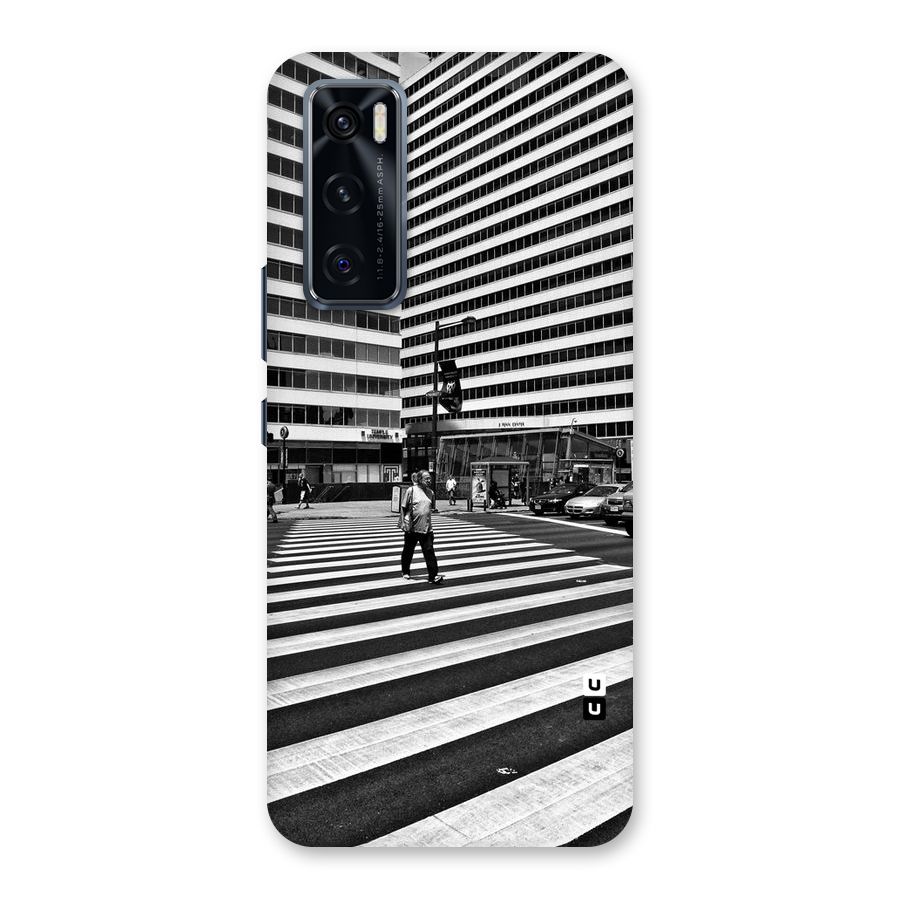 Black White Perspective Back Case for Vivo V20 SE