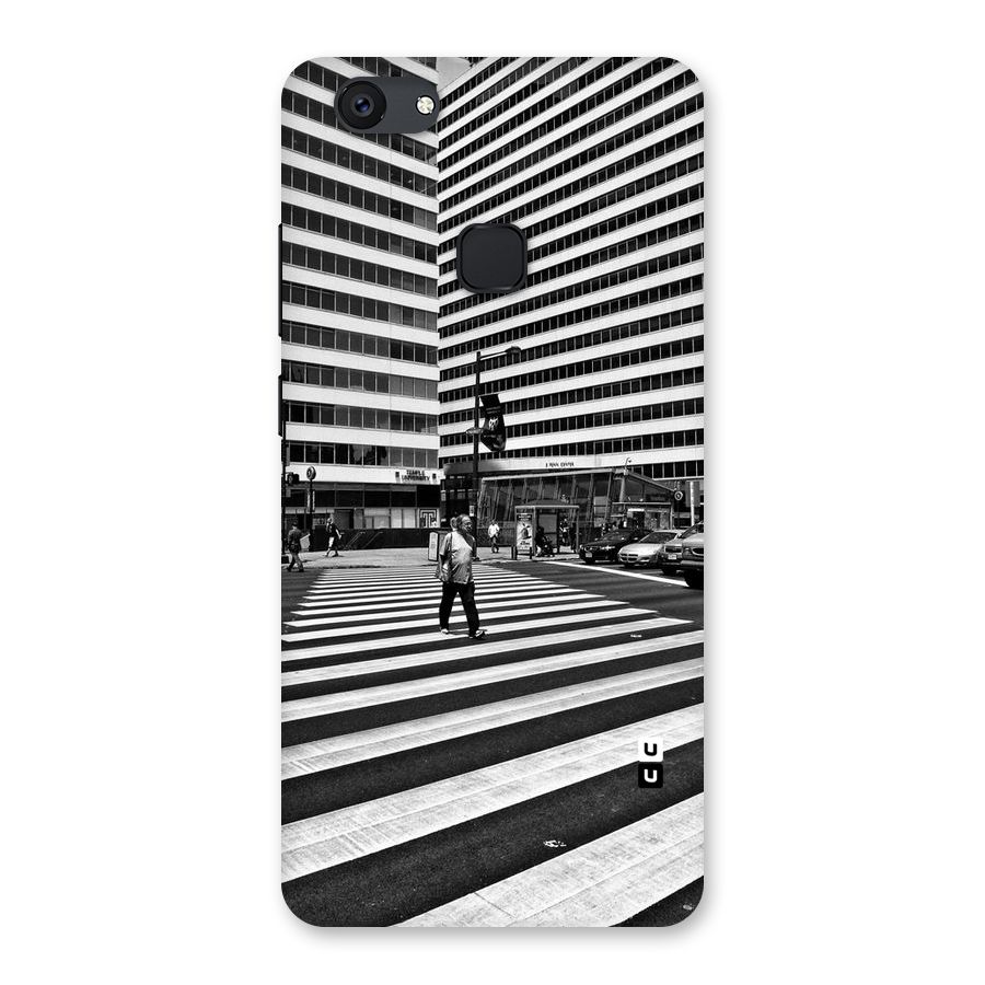 Black White Perspective Back Case for Vivo V7 Plus