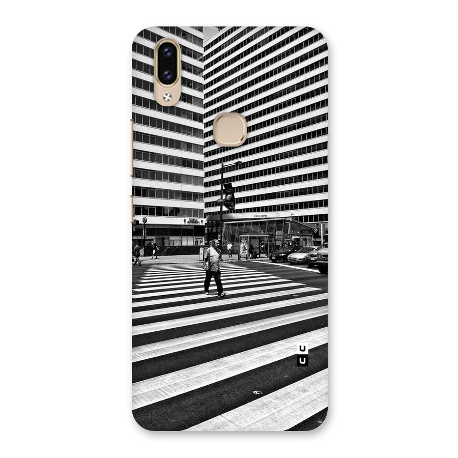 Black White Perspective Back Case for Vivo V9 Youth