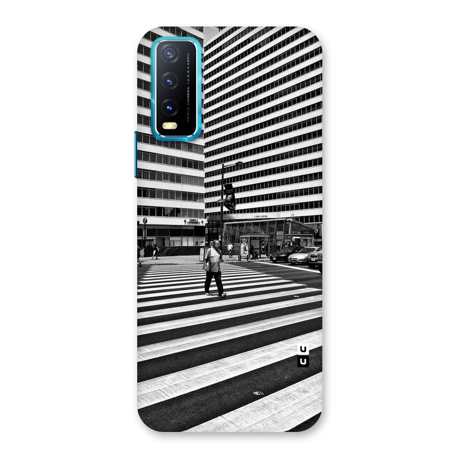 Black White Perspective Back Case for Vivo Y20A