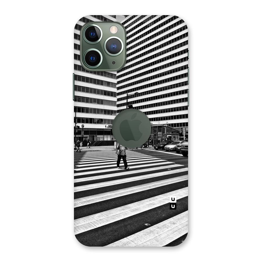 Black White Perspective Back Case for iPhone 11 Pro Logo  Cut